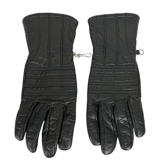 Hatch Vintage Women's Soft Cowhide Leather Gloves  Size M  Black Adj Cuff - Picture 2 of 7